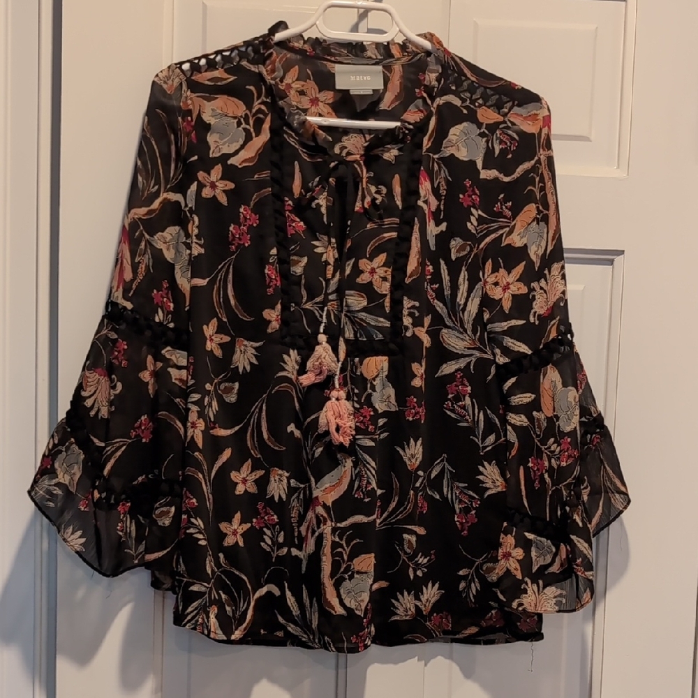 Maeve Floral Blouse with Flared Sleeves